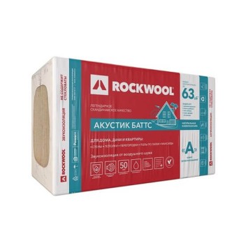 Базальтовые плиты для звукоизоляции Rockwool Акустик Баттс, 10000х600х100мм (в упак.0,3 м3)